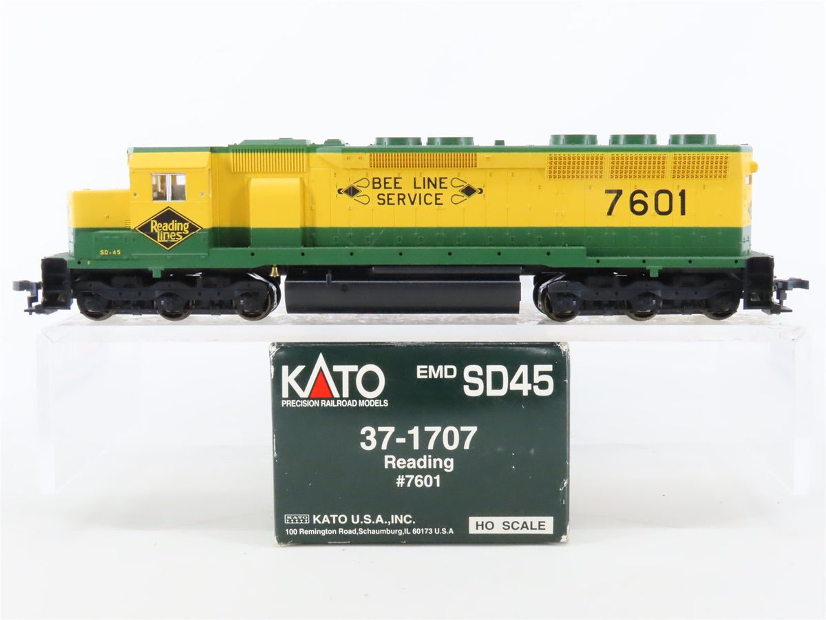HO Scale KATO 37-1707 RDG Reading &quot;Bee Line &quot; EMD SD45 Diesel #7601 - DCC Ready