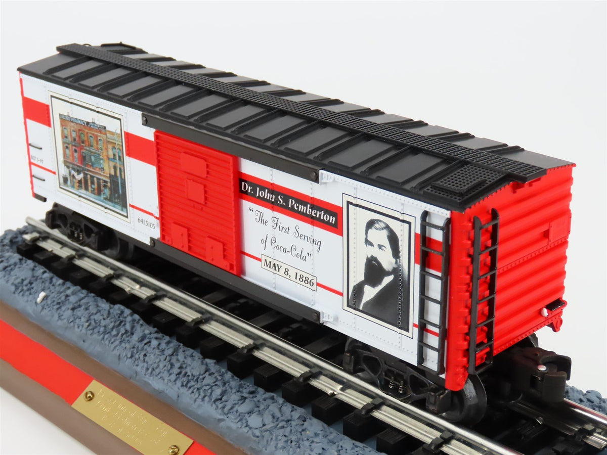 O Gauge 3-Rail K-Line K641-5105 &quot;First Serving of Coca-Cola&quot; Box Car w/Base
