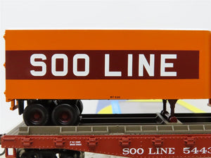 HO Scale Athearn 92358 SOO Line 50' Flat Car #54432 w/ Two 25' Trailers