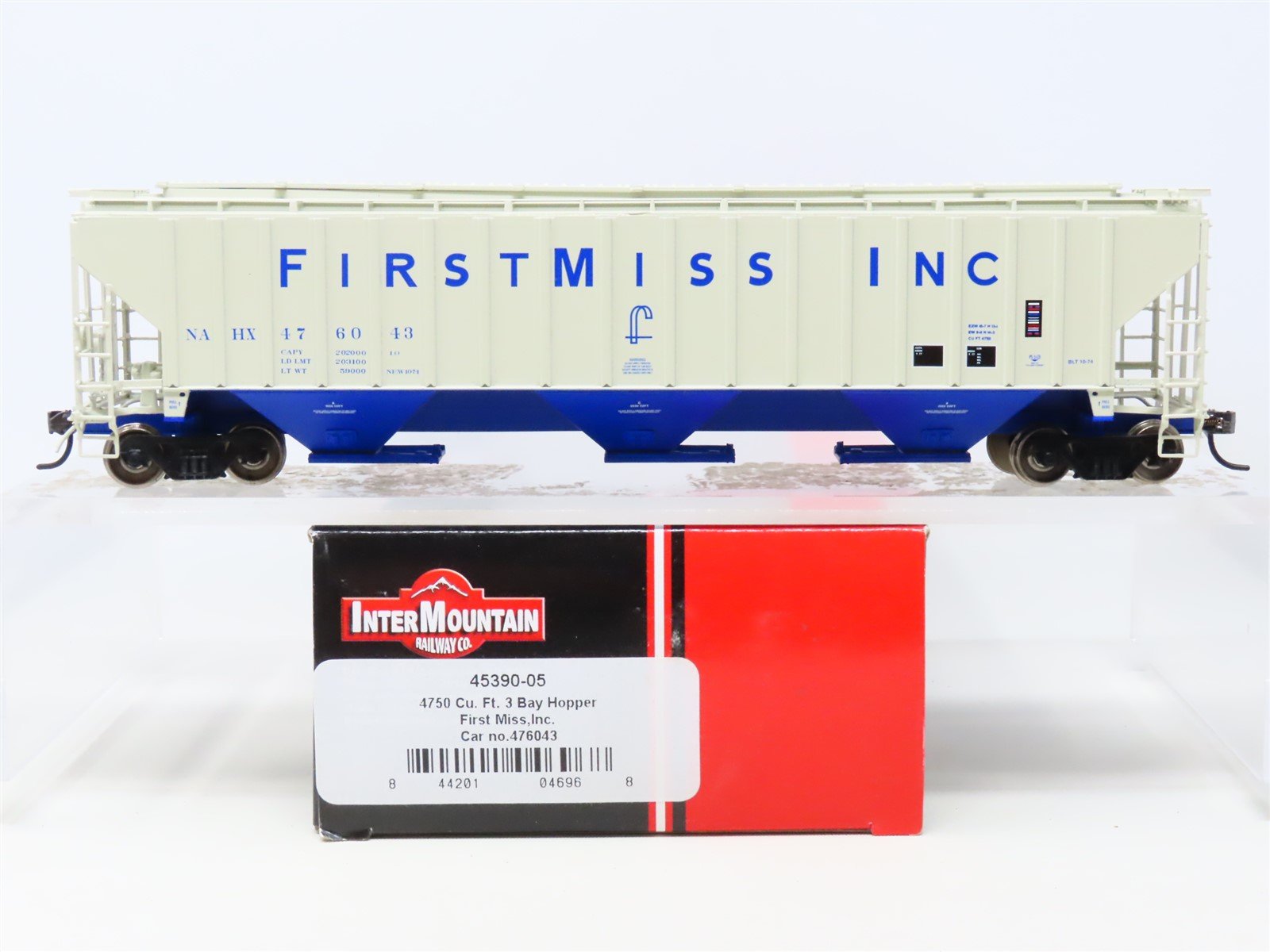 HO Scale InterMountain 45390-05 NAHX First Miss 3-Bay Covered Hopper #476043