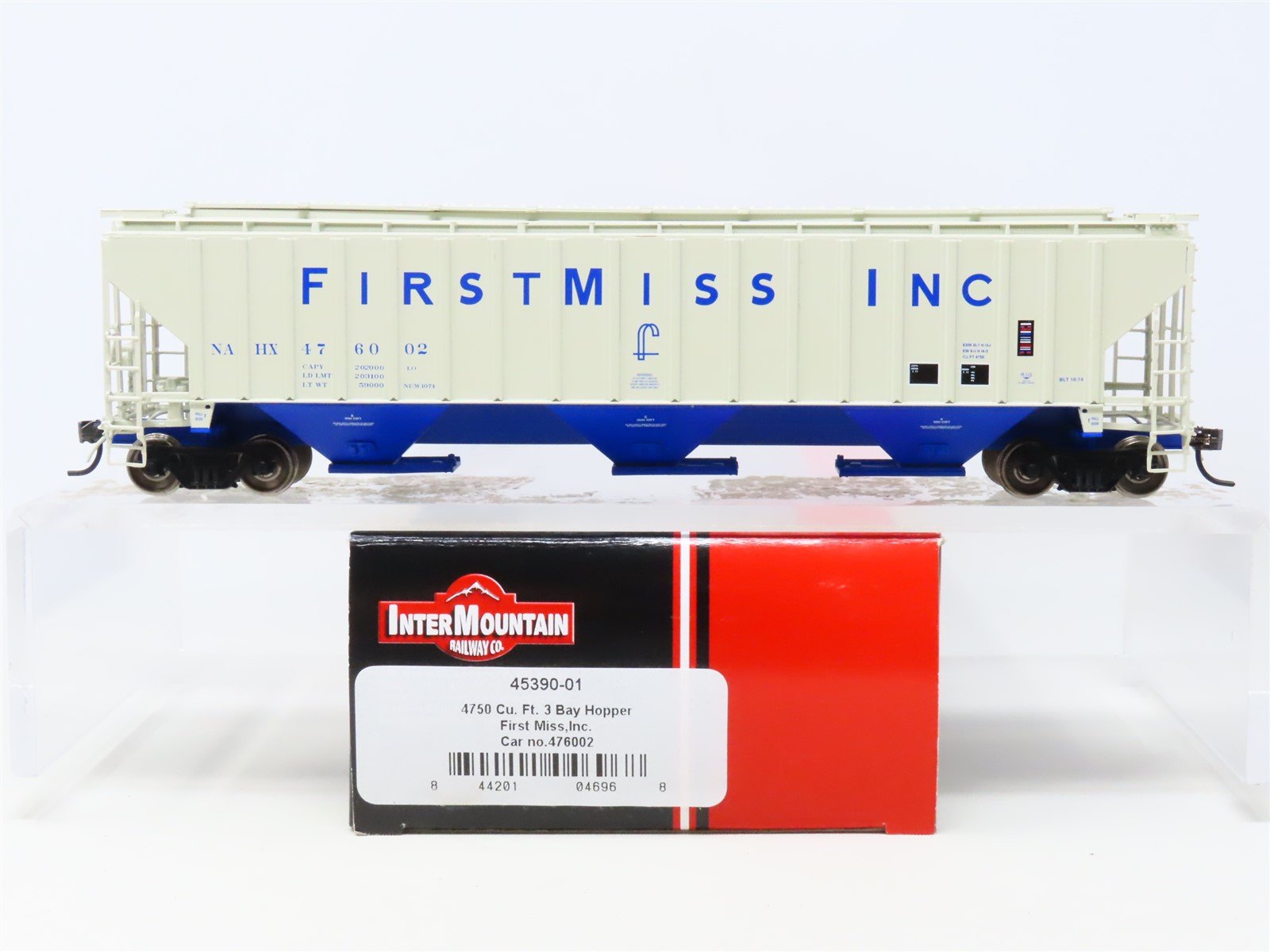 HO Scale InterMountain 45390-01 NAHX First Miss 3-Bay Covered Hopper #476002