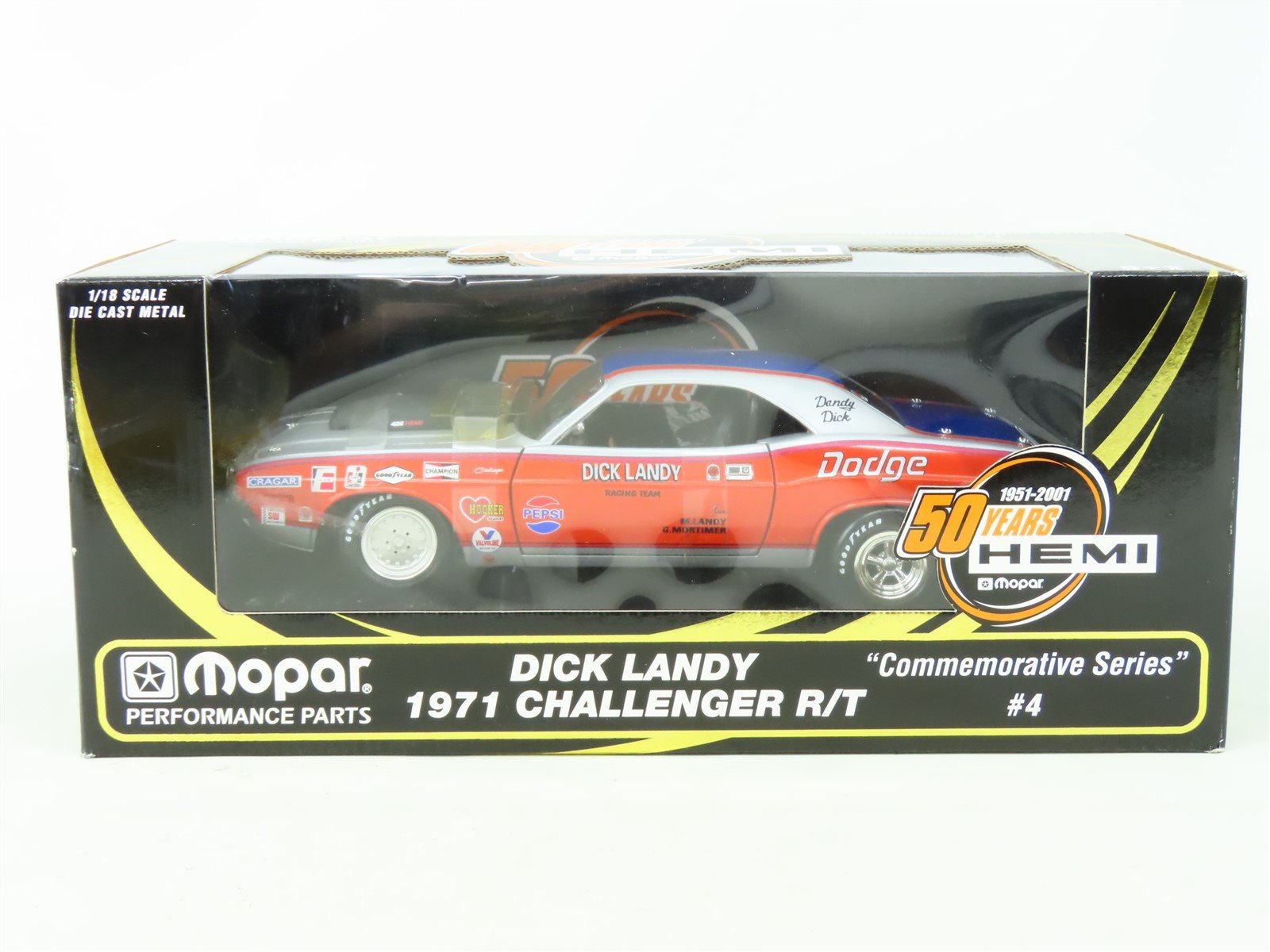 1:18 Scale RC Ertl #29209P Die-Cast Mopar Dick Landy 1971 Challenger R/T