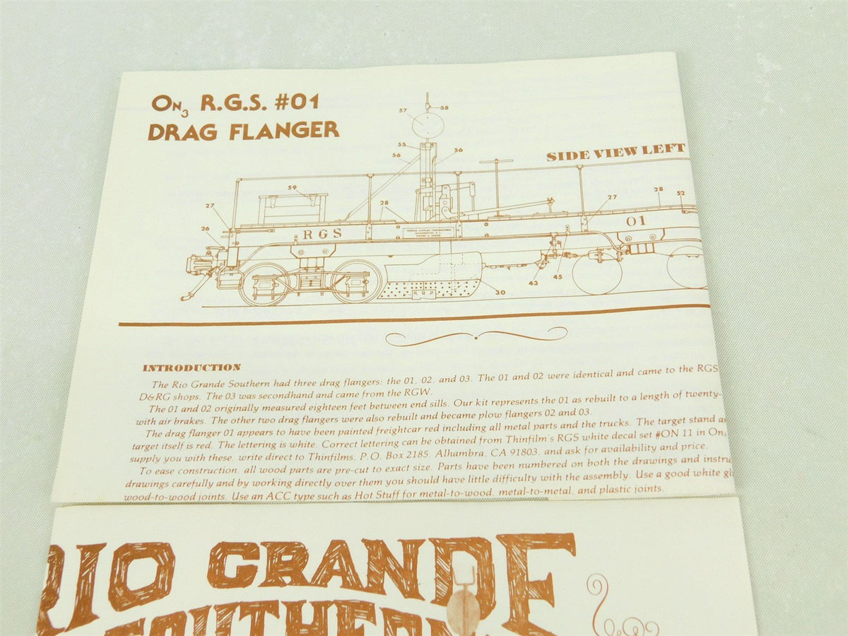 On3 Scale Durango Press Craftsman Kit #DP-52 RGS Undecorated Drag Flanger #01