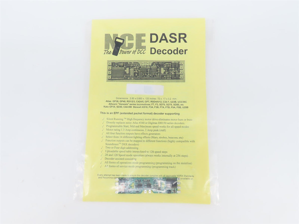 NCE DASR Digital DCC Mobile Decoder for HO Scale Atlas, Athearn Genesis &amp; More