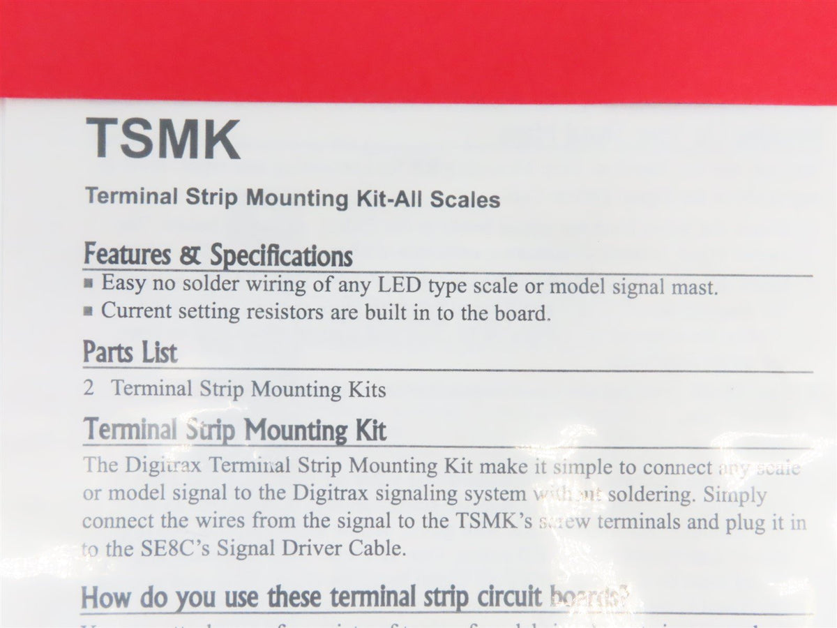 LOT of 5 Digitrax TSMK Terminal Strip Mounting Kit - All Scales