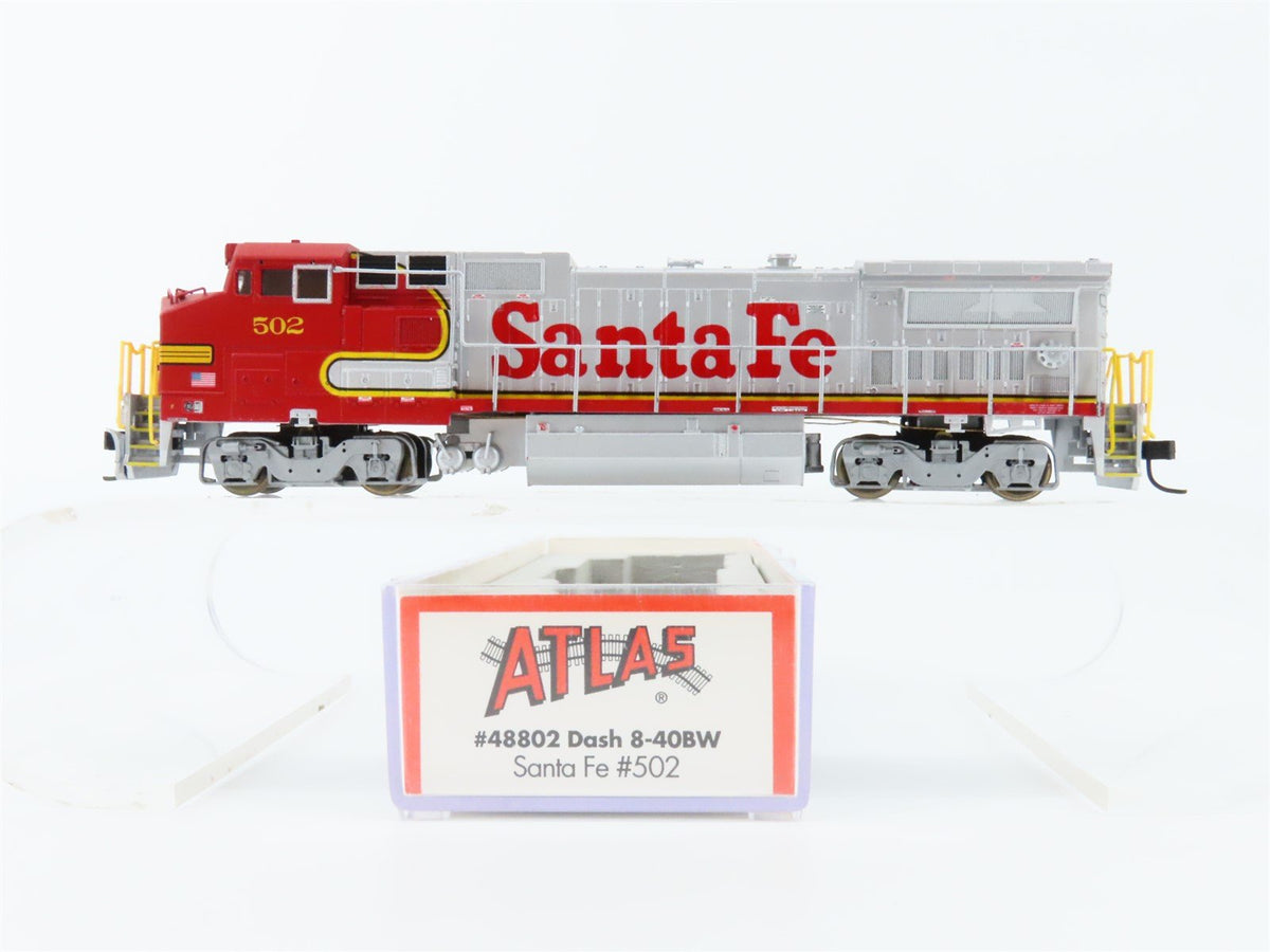 N Scale Atlas 48802 ATSF Santa Fe &quot;Warbonnet&quot; GE Dash 8-40BW Diesel #502 w/DCC