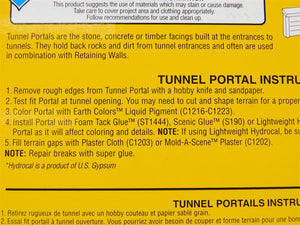 HO 1/87 Scale Woodland Scenics #C1253 Cut Stone Single Track Tunnel Portal