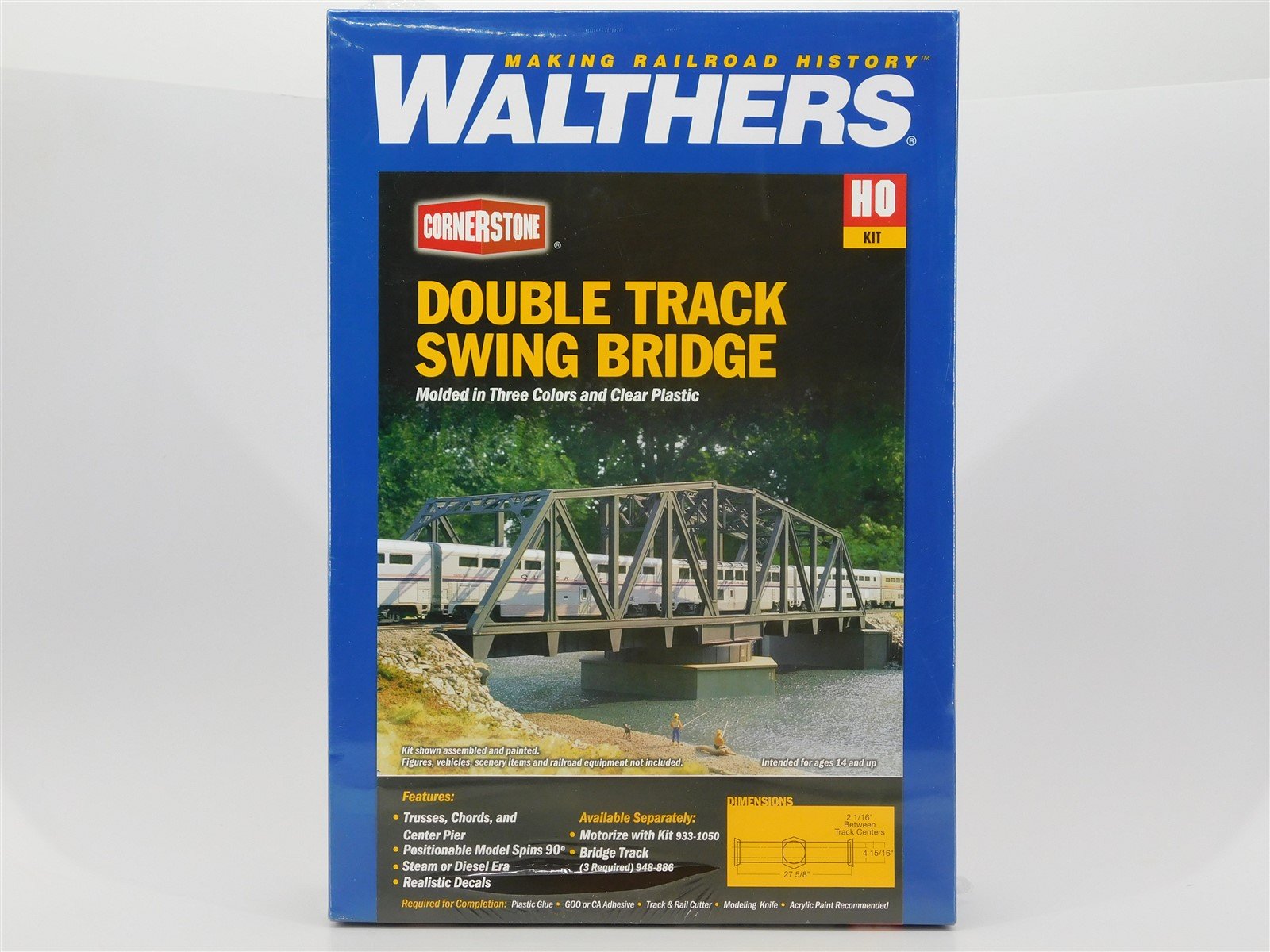 HO Scale Walthers Cornerstone Kit #933-3088 Double Track Swing Bridge - SEALED