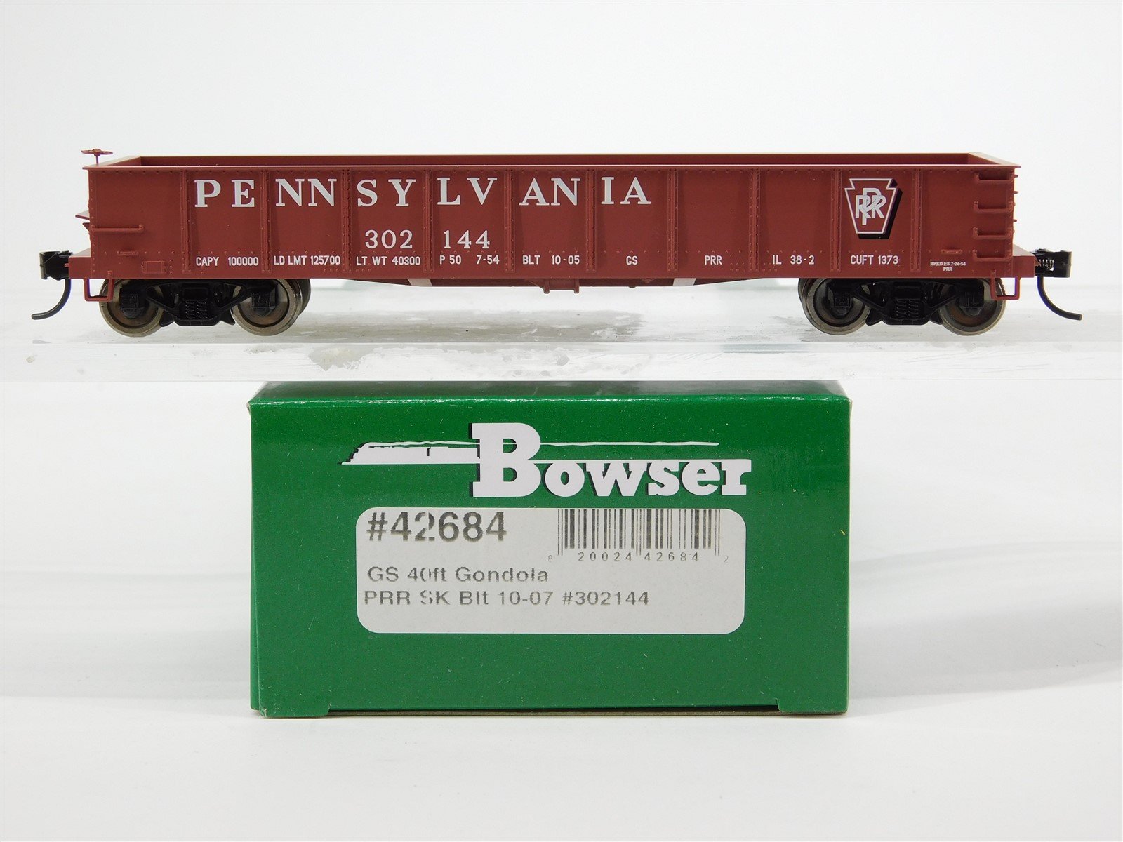 HO Scale Bowser #42684 PRR Pennsylvania 40' Gondola #302144
