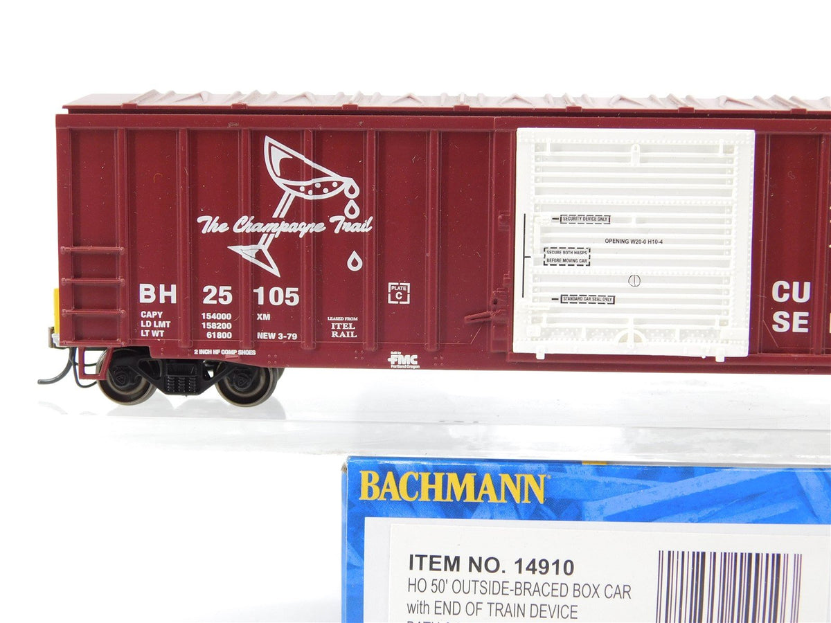 HO Scale Bachmann Silver #14910 BH &quot;The Champagne Trail&quot; 50&#39; Box Car #25105