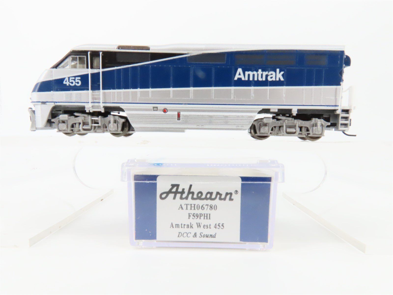 N Scale Athearn ATH06780 AMTK Amtrak West EMD F59PHI Diesel #455 w/DCC & Sound