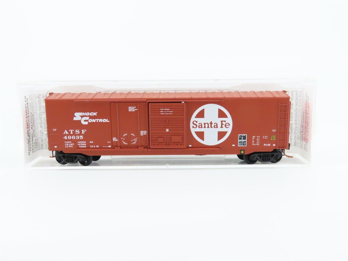 N Micro-Trains MTL 76030 ATSF Santa Fe 50&#39; Plug &amp; Sliding Door Box Car #49635