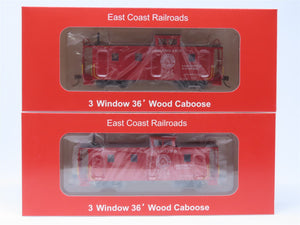 HO East Coast Railroads ECRR-61/62 SAL Seaboard Air Line 36' Wood Caboose Set