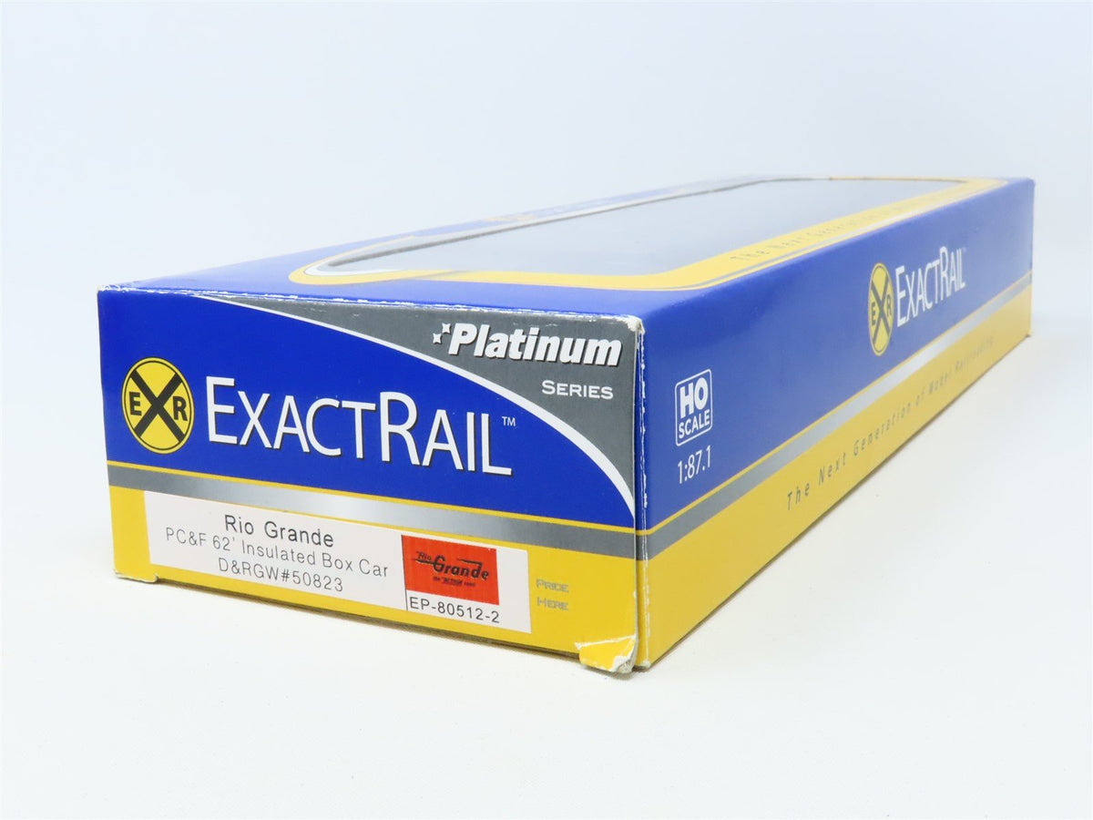 HO ExactRail Platinum EP-80512-2 D&amp;RGW Rio Grande 62&#39; Insulated Box Car #50823