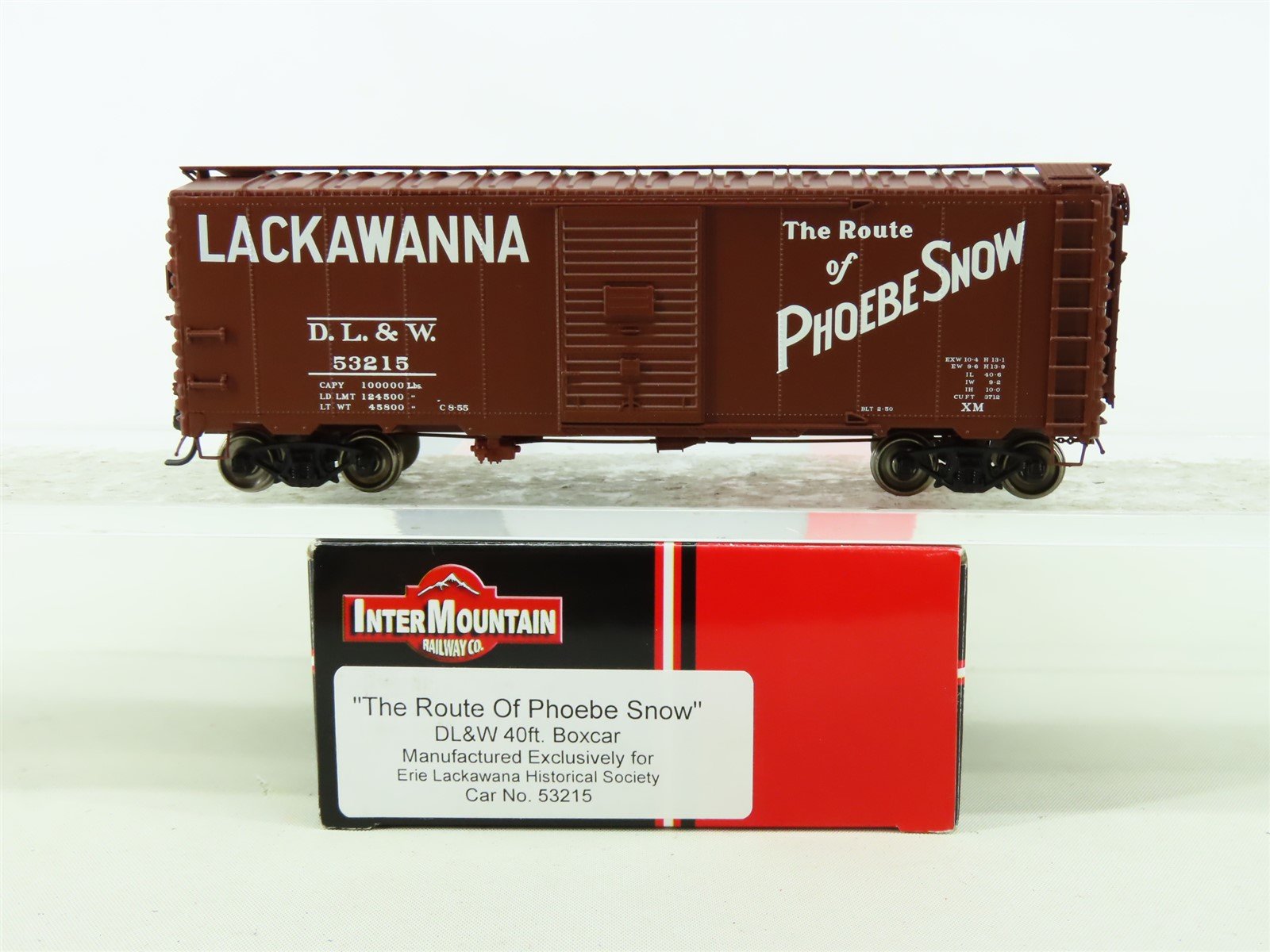 HO Scale InterMountain/ELHS DL&W Lackawanna "Phoebe Snow" 40' Box Car #53215