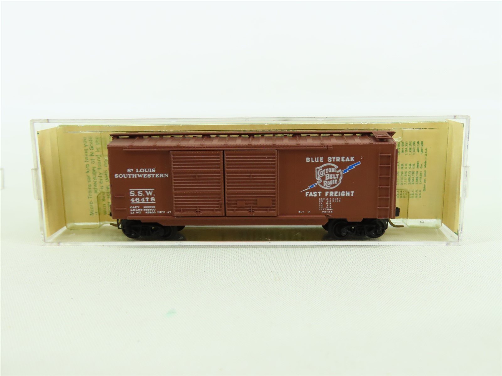 N Kadee Micro-Trains MTL #23129 SSE Cotton Belt 40' Box Car #46478 - Blue Label