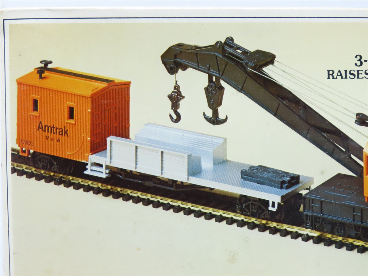 HO Scale Bachmann #46115 AMTK Amtrak Crane Car &amp; Boom Tender - Sealed
