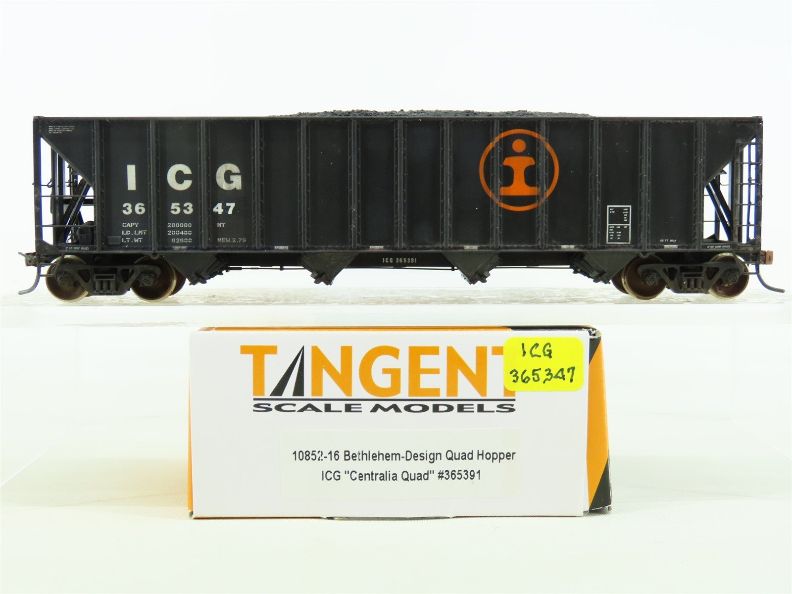 HO Tangent #10852-16 ICG Illinois Central Gulf 4-Bay Hopper #365347 - Custom