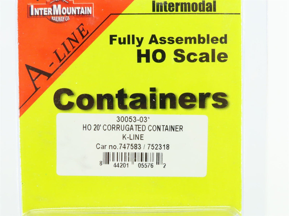 HO InterMountain A-Line #30053-03 KKTU K-Line 20&#39; Corrugated Container 2-Pack