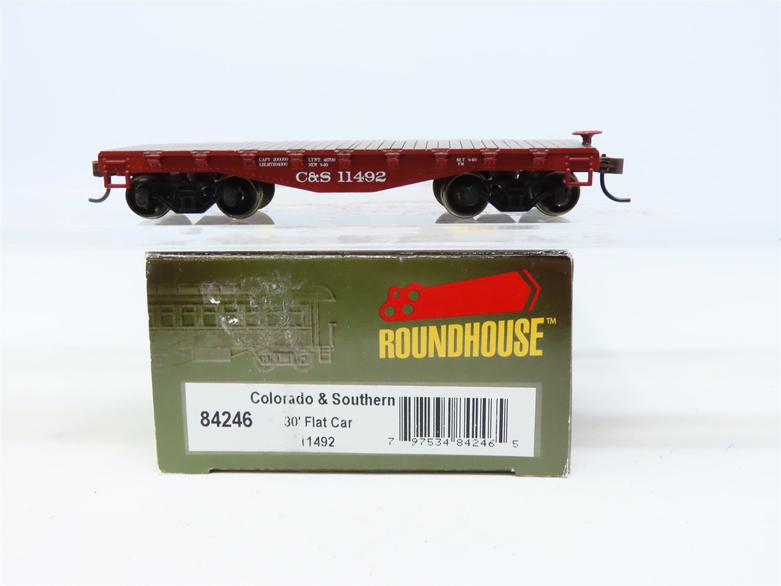 HO Scale Roundhouse #84246 C&S Colorado & Southern 30' Flat Car #11492