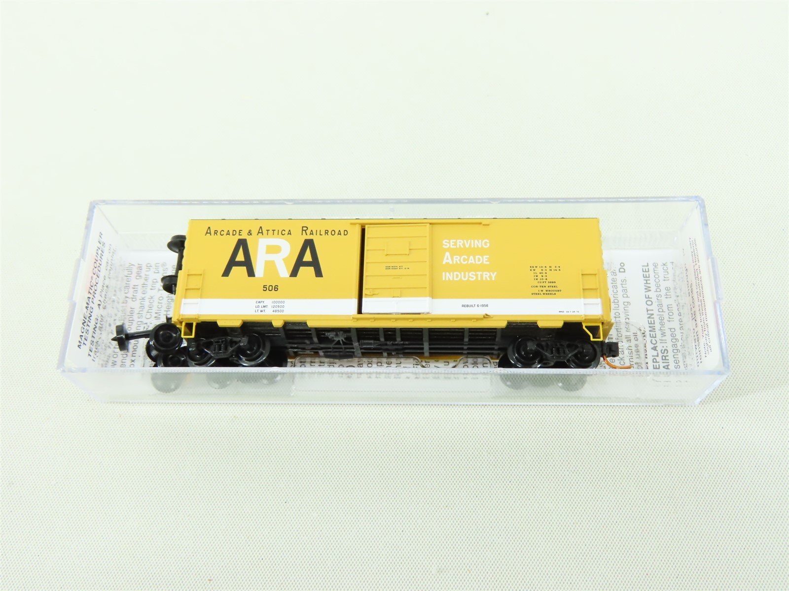 N Micro-Trains MTL #02400330 ARA Arcade & Attica 40' Single Door Box Car #506