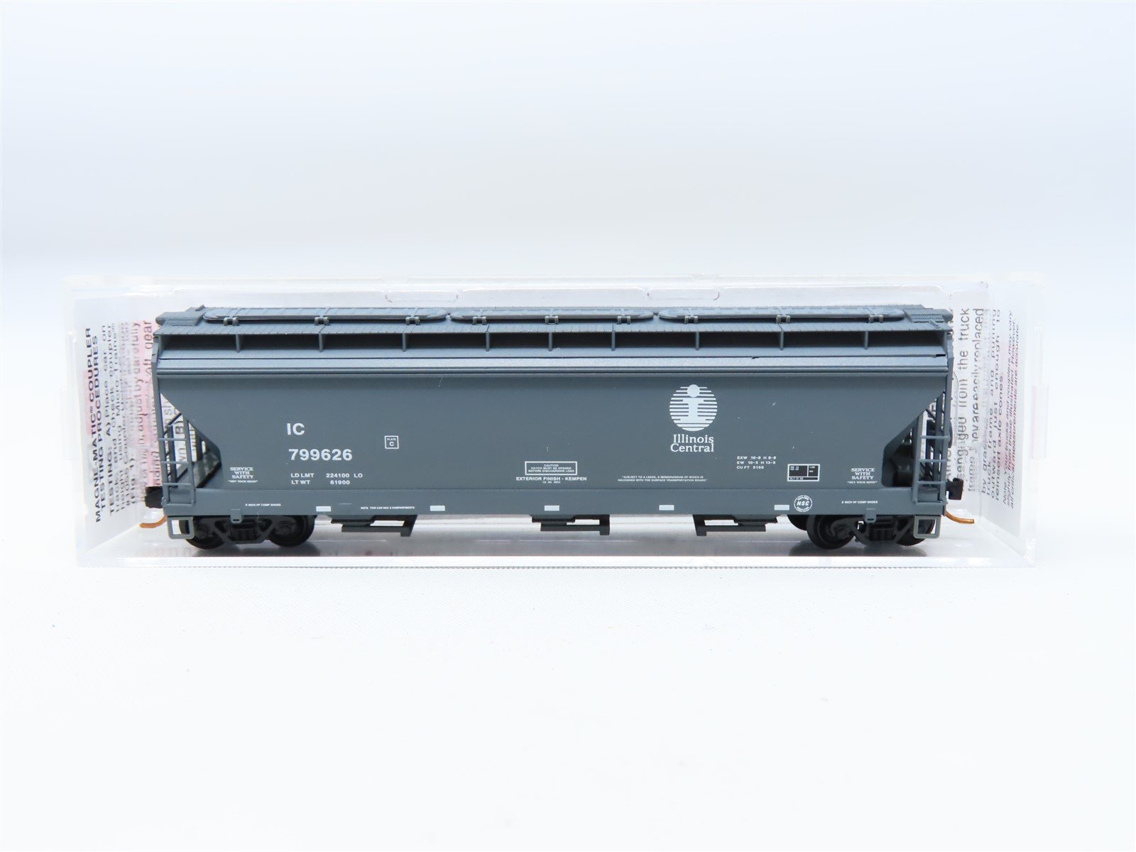 N Micro-Trains MTL #09400200 IC Illinois Central 3-Bay Covered Hopper #799626