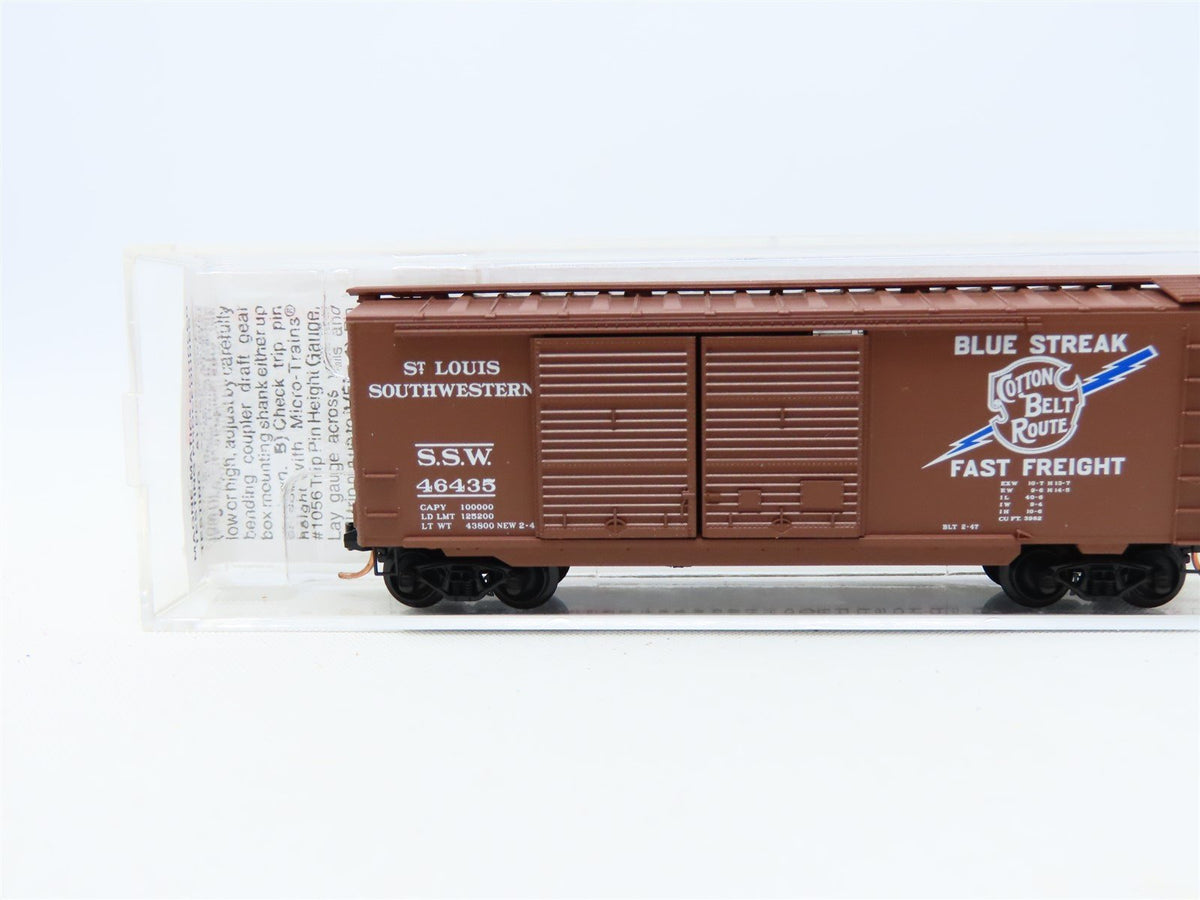 N Scale Micro-Trains MTL #23030 SSW Cotton Belt Blue Streak 40&#39; Box Car #46435