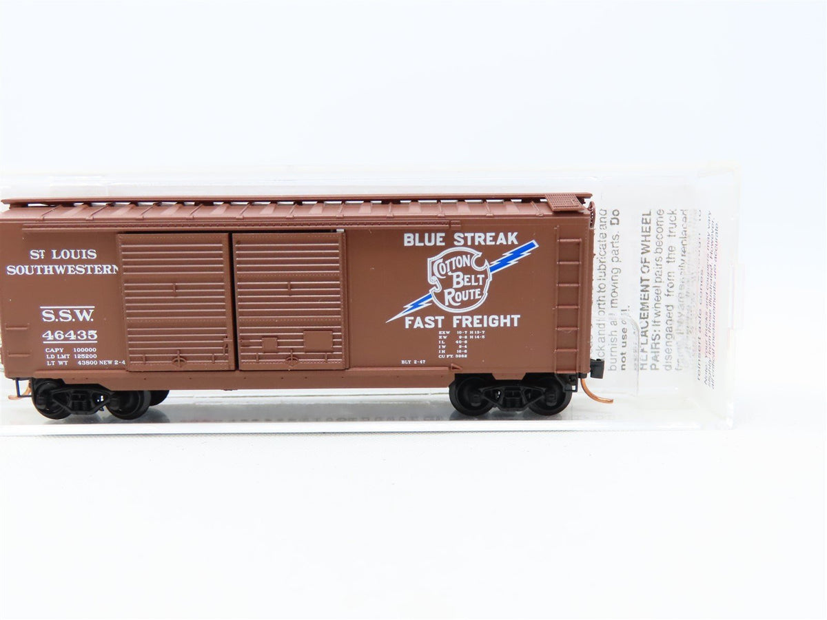 N Scale Micro-Trains MTL #23030 SSW Cotton Belt Blue Streak 40&#39; Box Car #46435