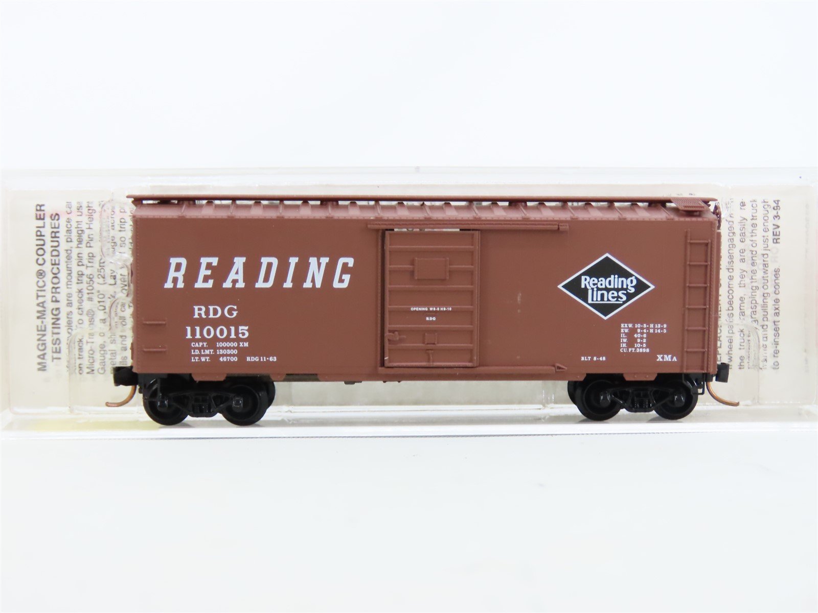 N Scale Micro-Trains MTL 20810 RDG Reading Lines 40' Single Door Box Car #110015