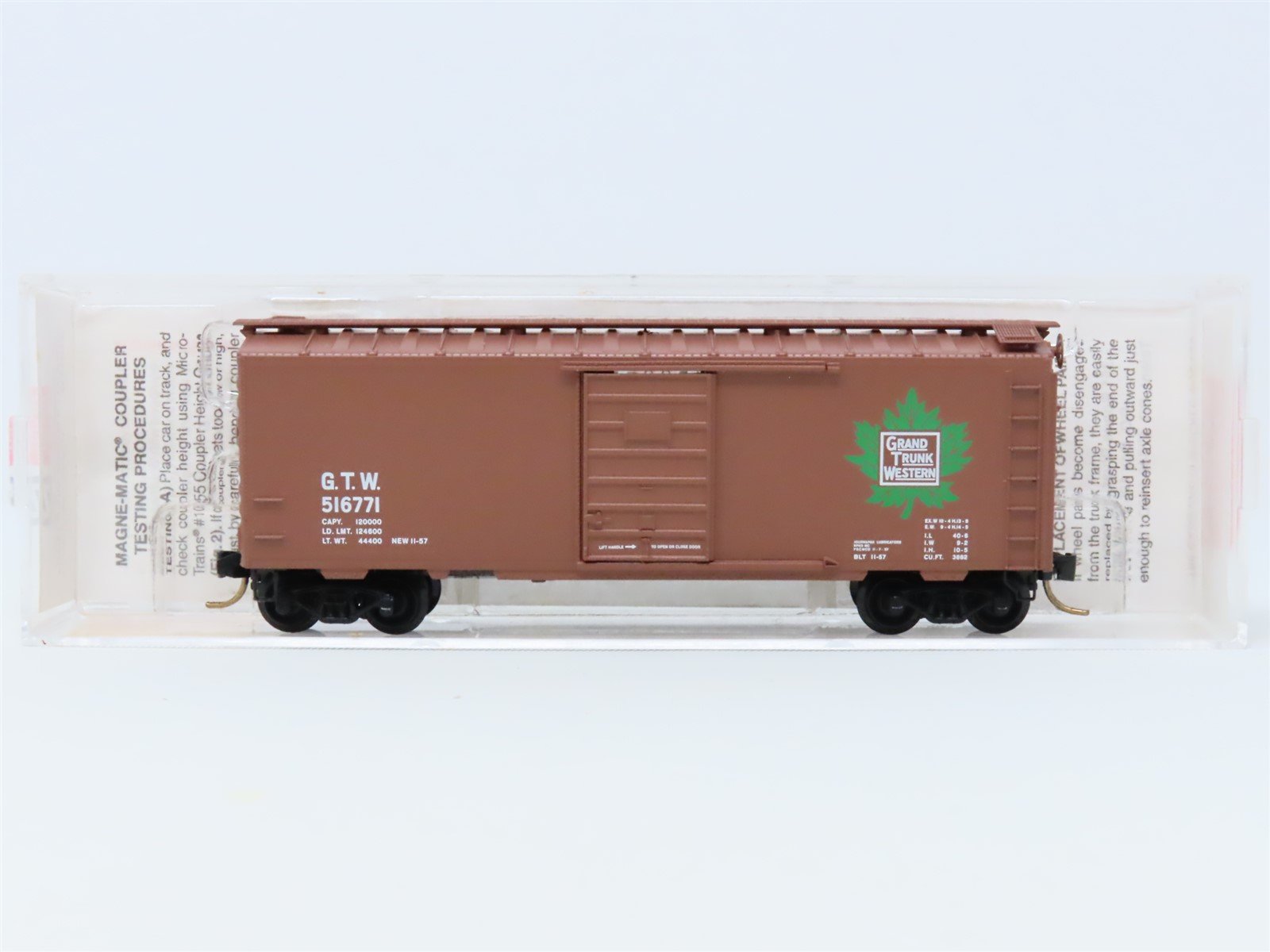 N Scale Micro-Trains MTL #20010 GTW Grand Trunk Western 40' Box Car #516771