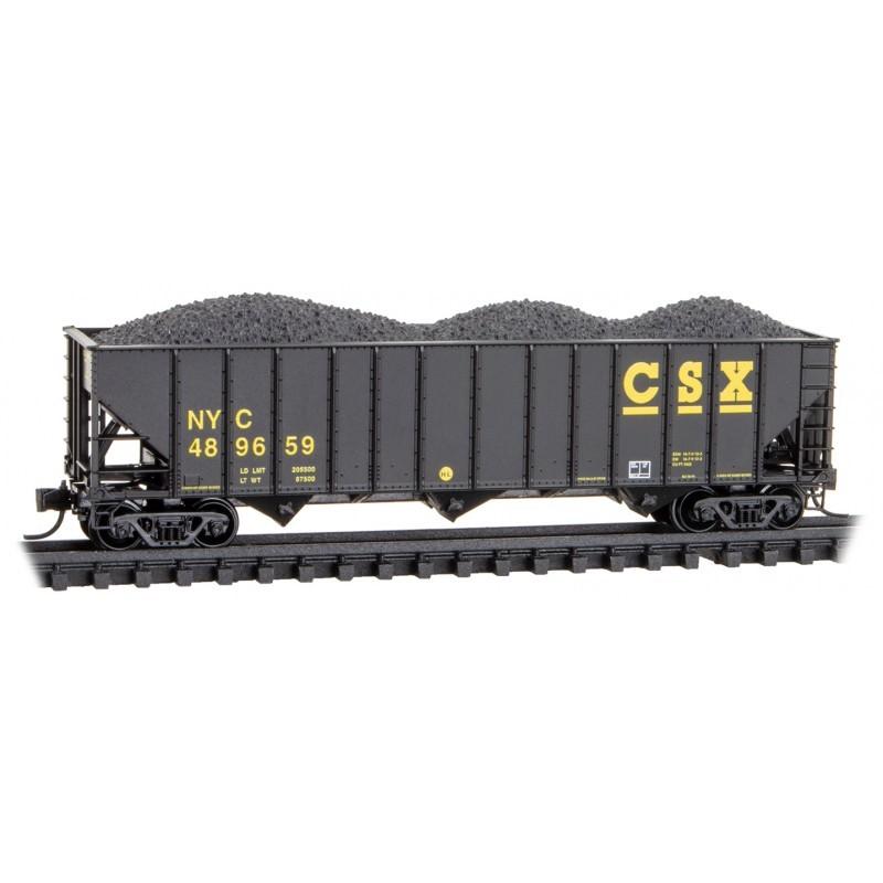 N Scale Micro-Trains MTL 10800621 NYC CSX 3-Bay Hopper #489659 w/ Coal Load