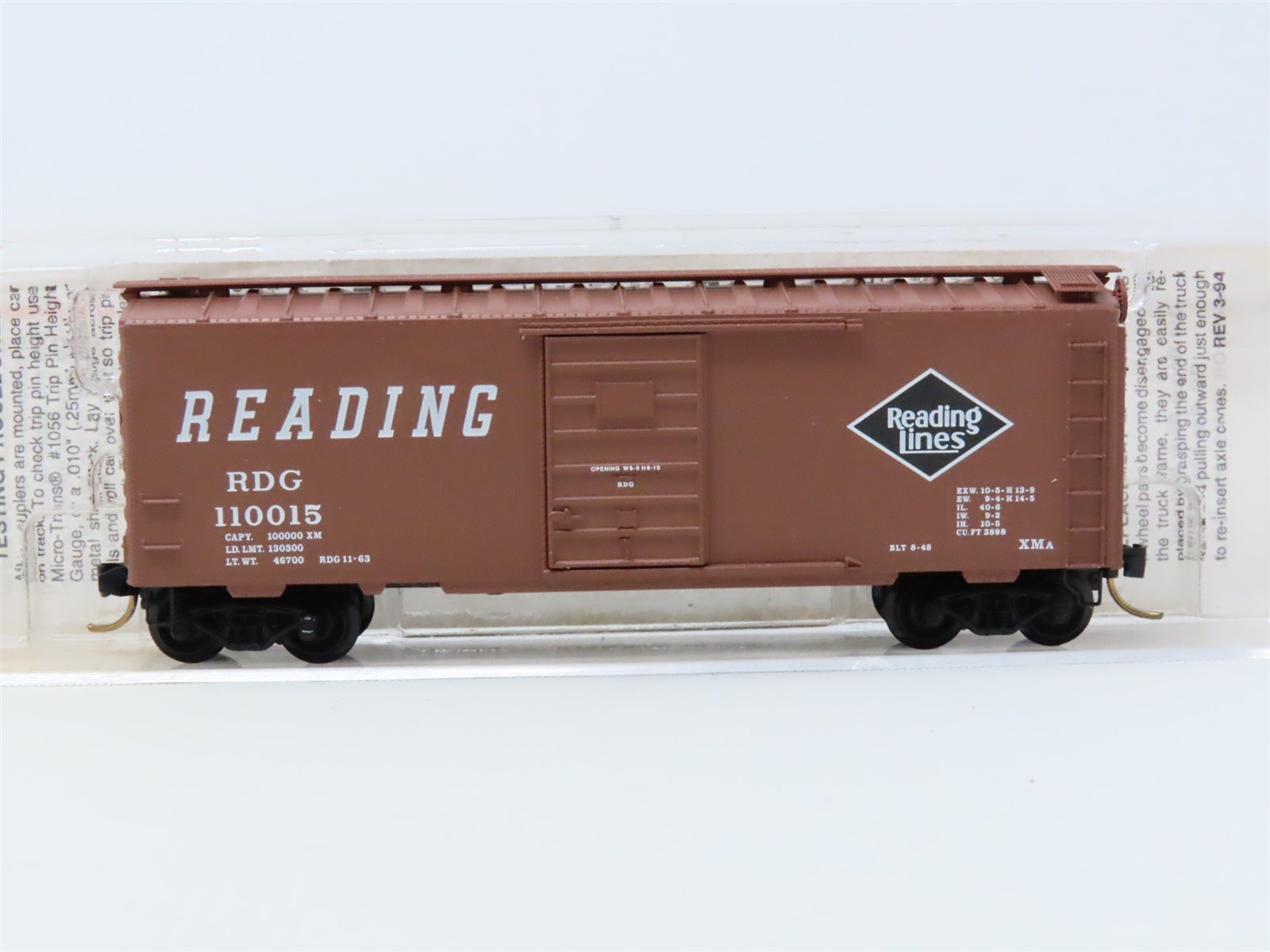 N Scale Micro-Trains MTL #20810 RDG Reading 40' Single Door Box Car #110015