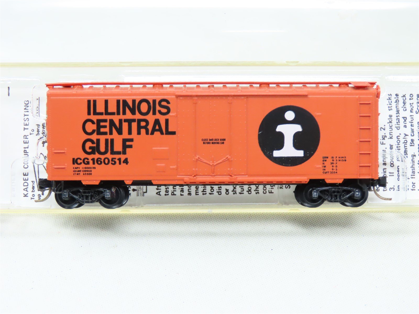 N Scale Kadee Micro-Trains MTL 21070 ICG Illinois Central Gulf Box Car #160514