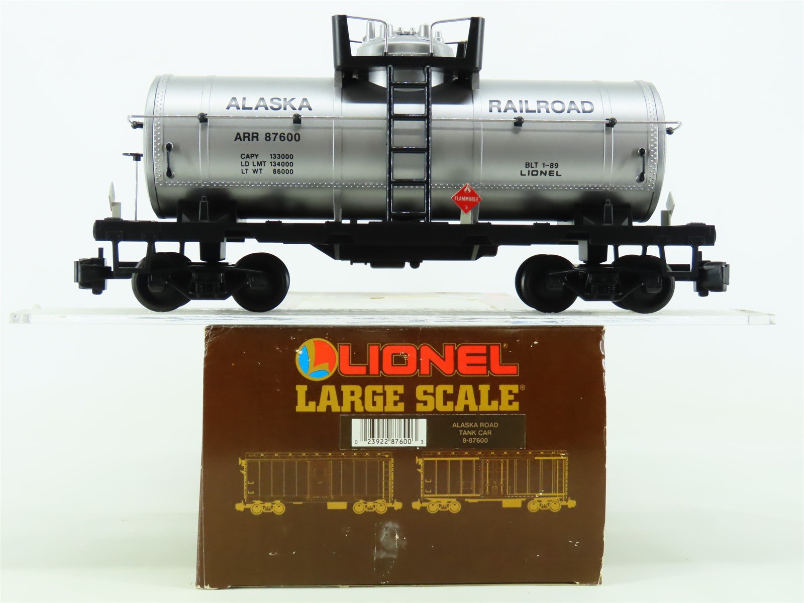G Scale Lionel 8-87600 ARR Alaska Railroad Tankcar #87600