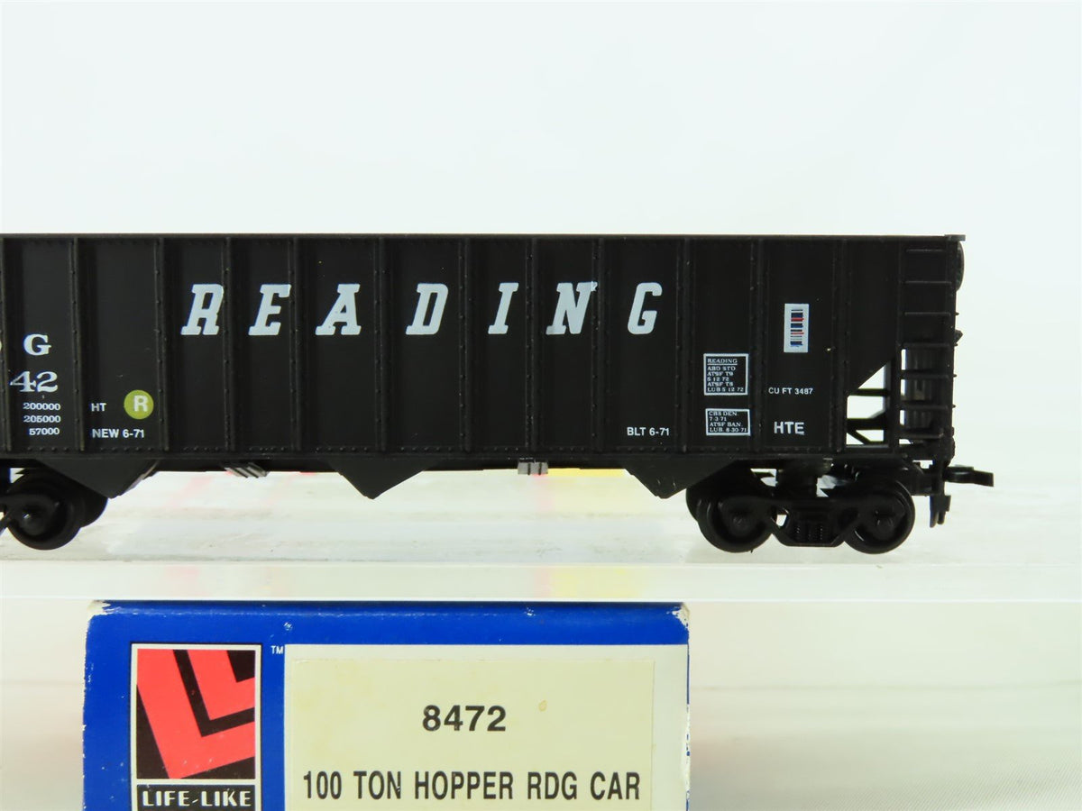 HO Scale Life-Like Trains #8472 RDG Reading 100 Ton 3-Bay Open Hopper #41442