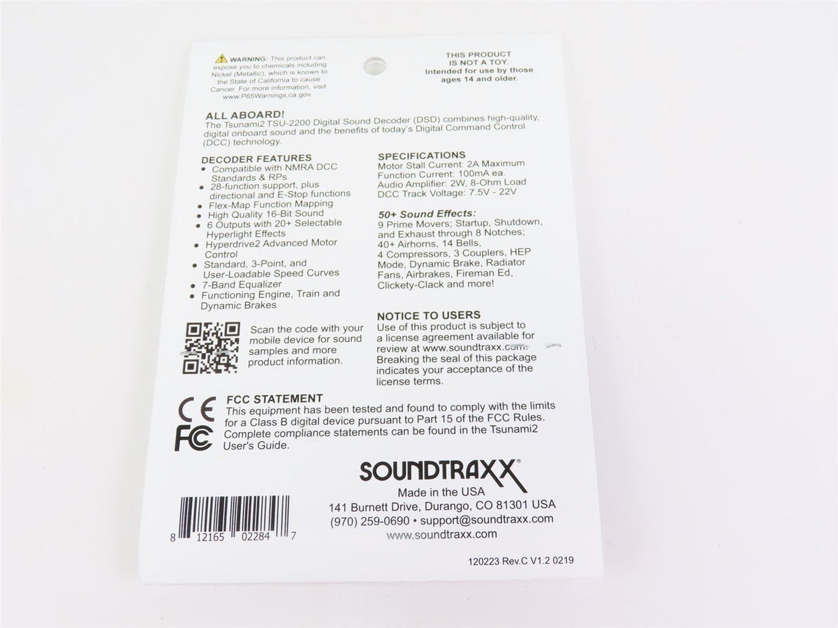 Soundtraxx Tsunami 2 TSU-2200 885007 ALCO Diesel DCC / SOUND Decoder 6-Function