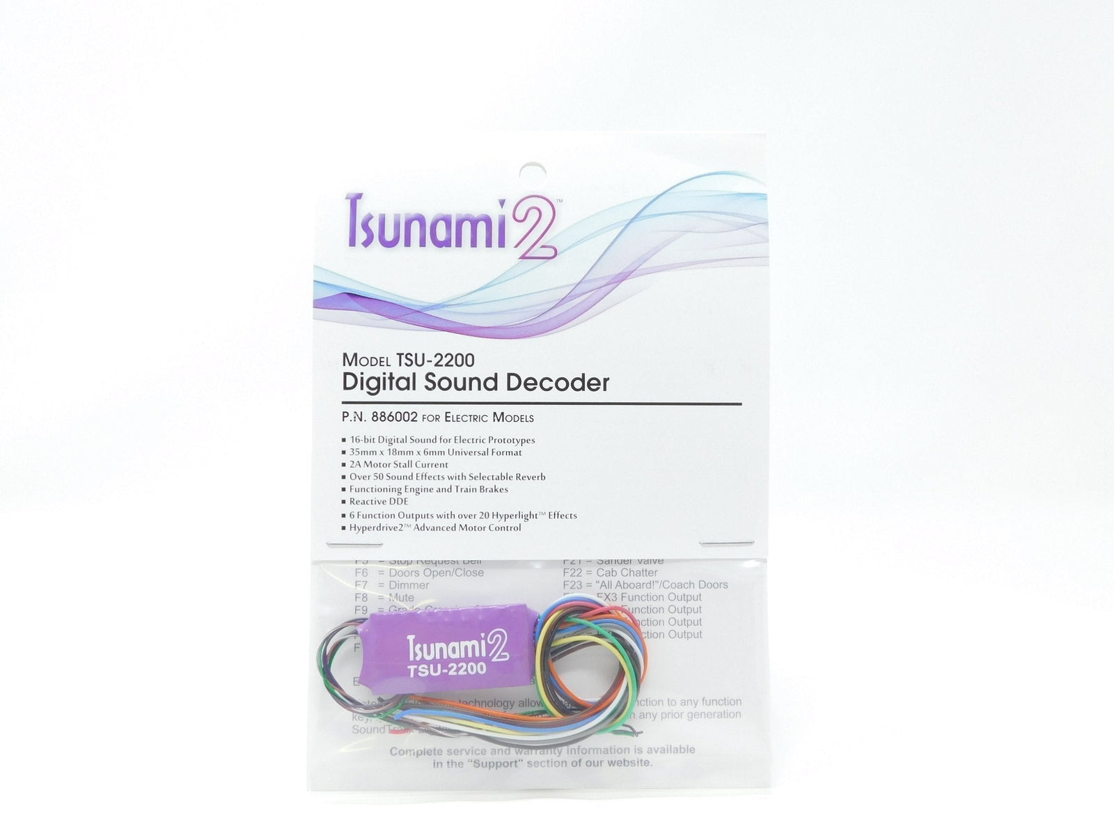 Soundtraxx Tsunami 2 TSU-2200 886002 ELECTRIC DCC / SOUND Decoder 6-Function