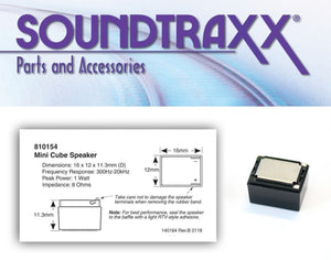 Soundtraxx 810154 - Mini Cube Speaker/Baffle for N or HO Scale DCC / SOUND