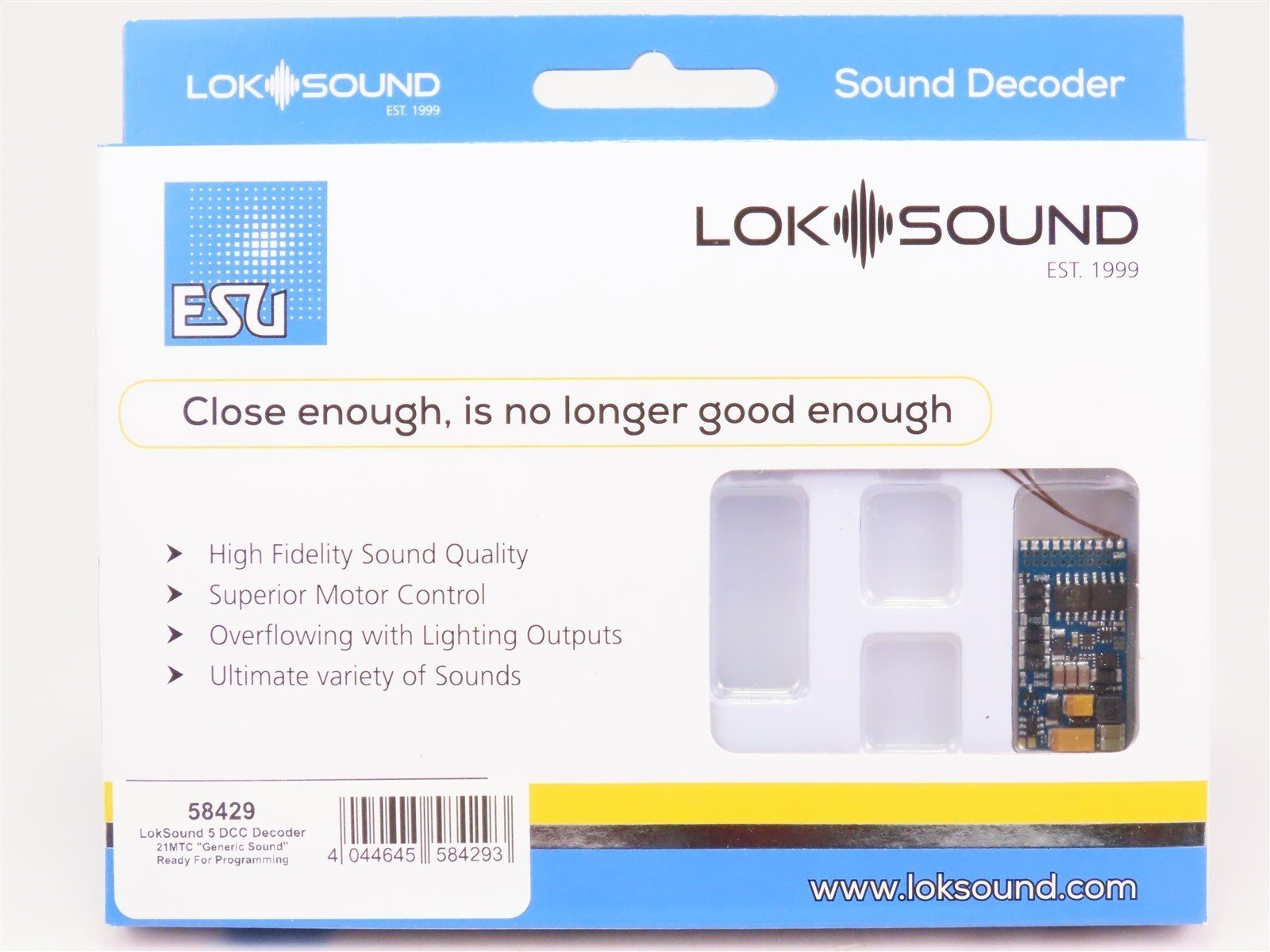ESU LokSound 58429 V5 21MTC NEM660 Blank HO DCC Sound Decoder