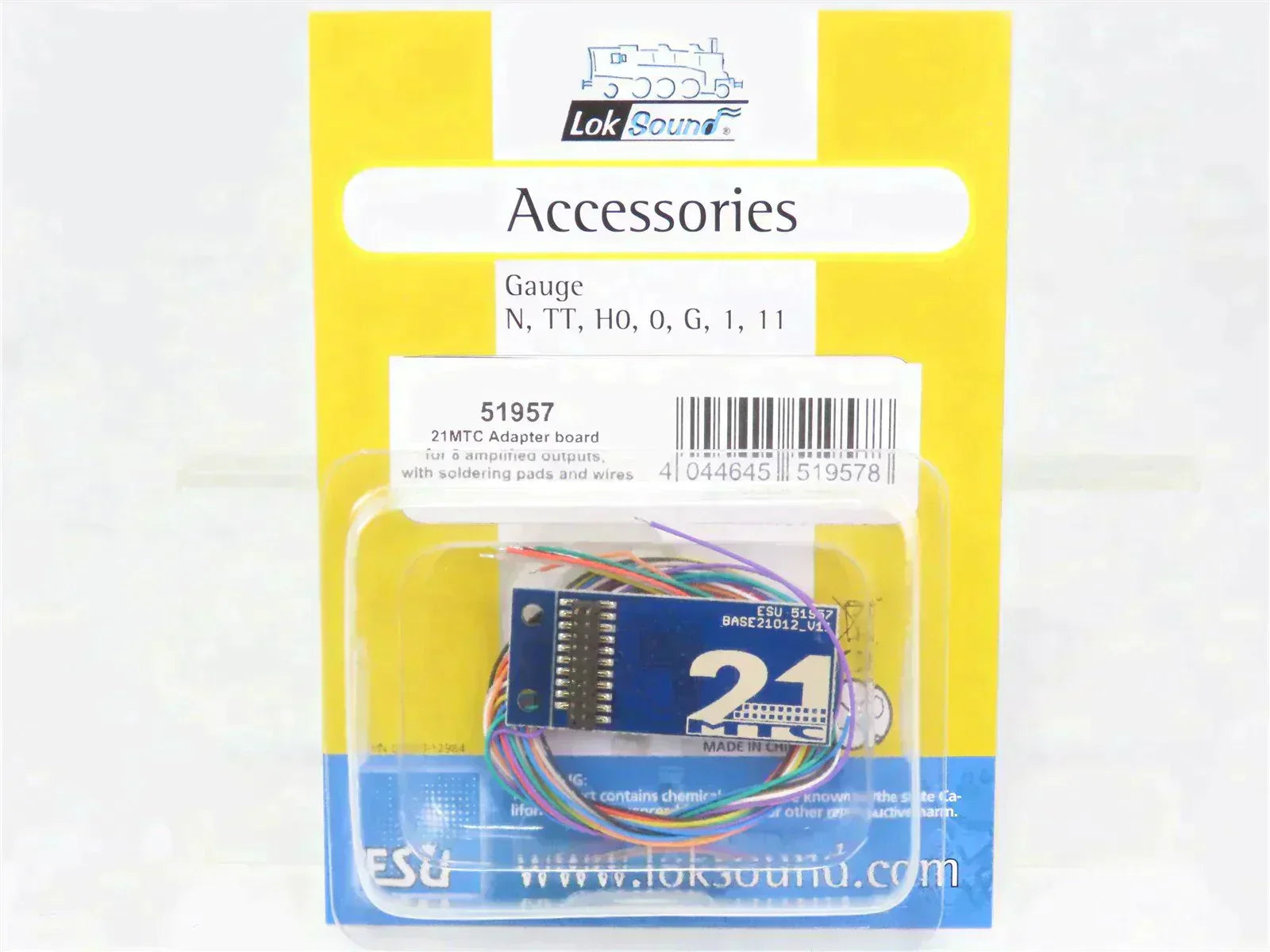 ESU LokSound 51957 21MTC adapter board for 10 Outputs Solder Contacts & Wires