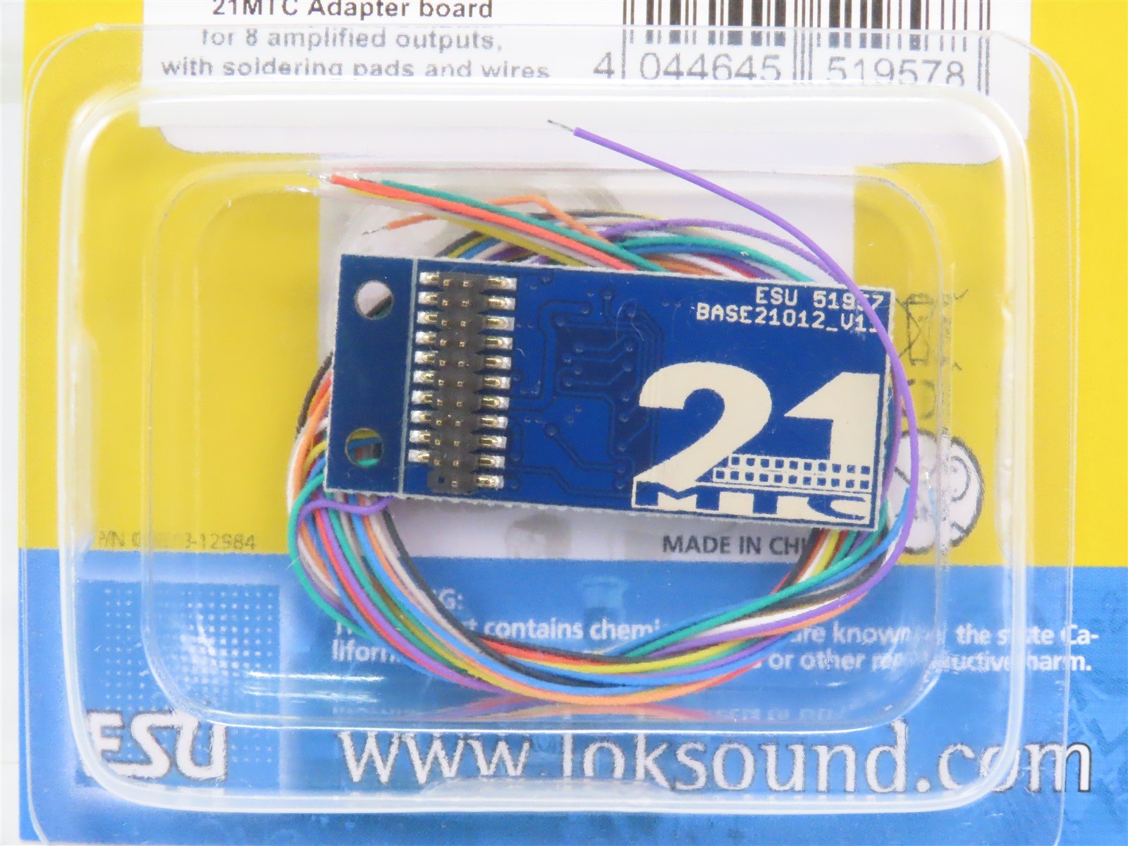 ESU LokSound 51957 21MTC adapter board for 10 Outputs Solder Contacts & Wires