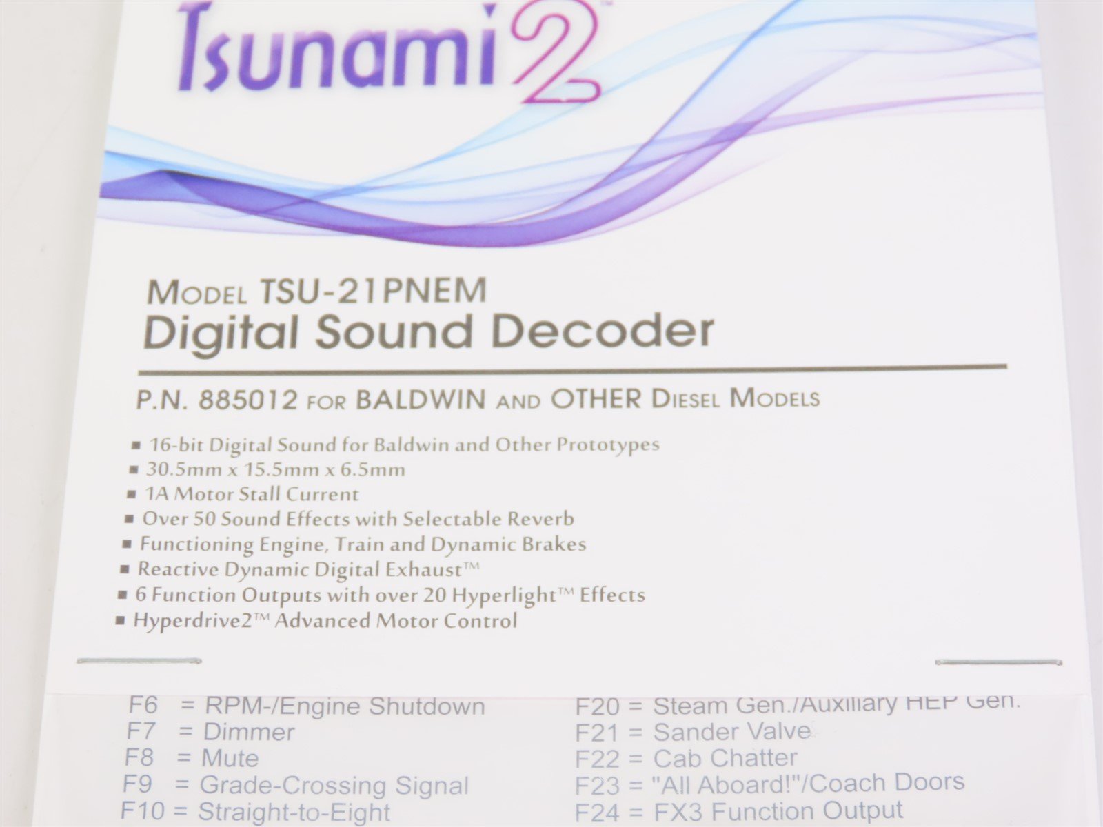 Soundtraxx Tsunami 2 TSU-21PNEM 885012 Baldwin & Other 1AMP DCC / SOUND Decoder