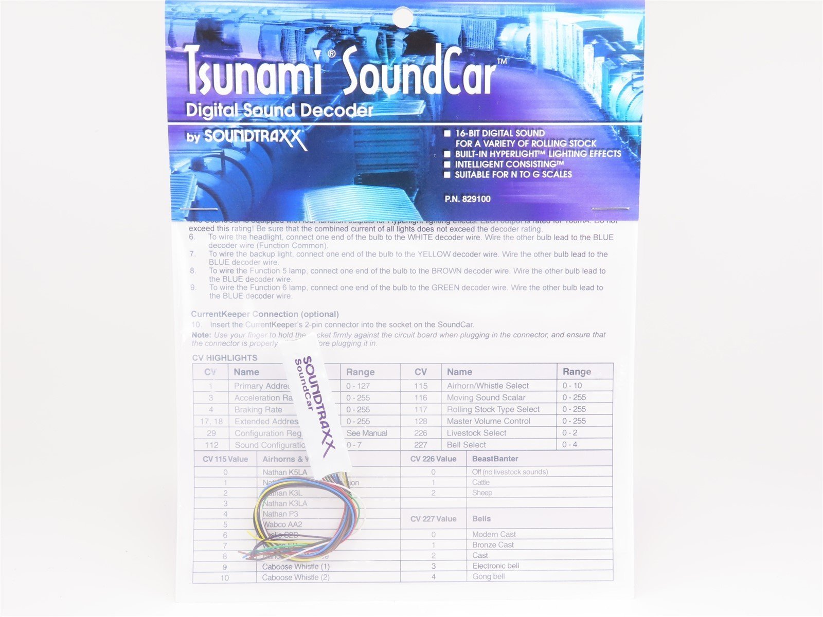 Soundtraxx Tsunami 829100 SoundCar DCC / SOUND Decoder for Rolling Stock