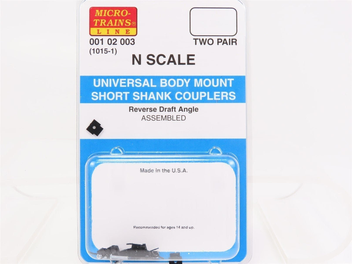 N Scale Micro-Trains MTL 00102003 Universal Body Mount Short Shank Couplers