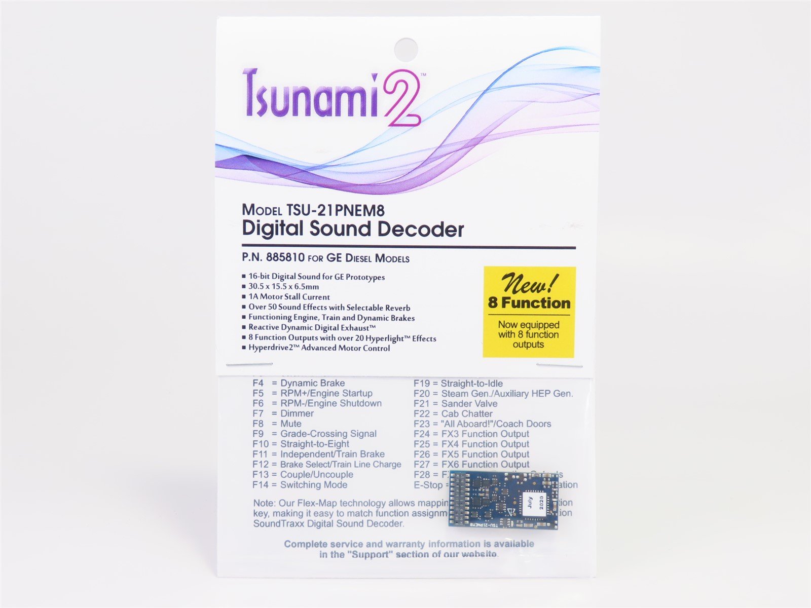 Soundtraxx Tsunami 2 885810 TSU-21PNEM8 GE Diesel DCC / SOUND Decoder 8-Function