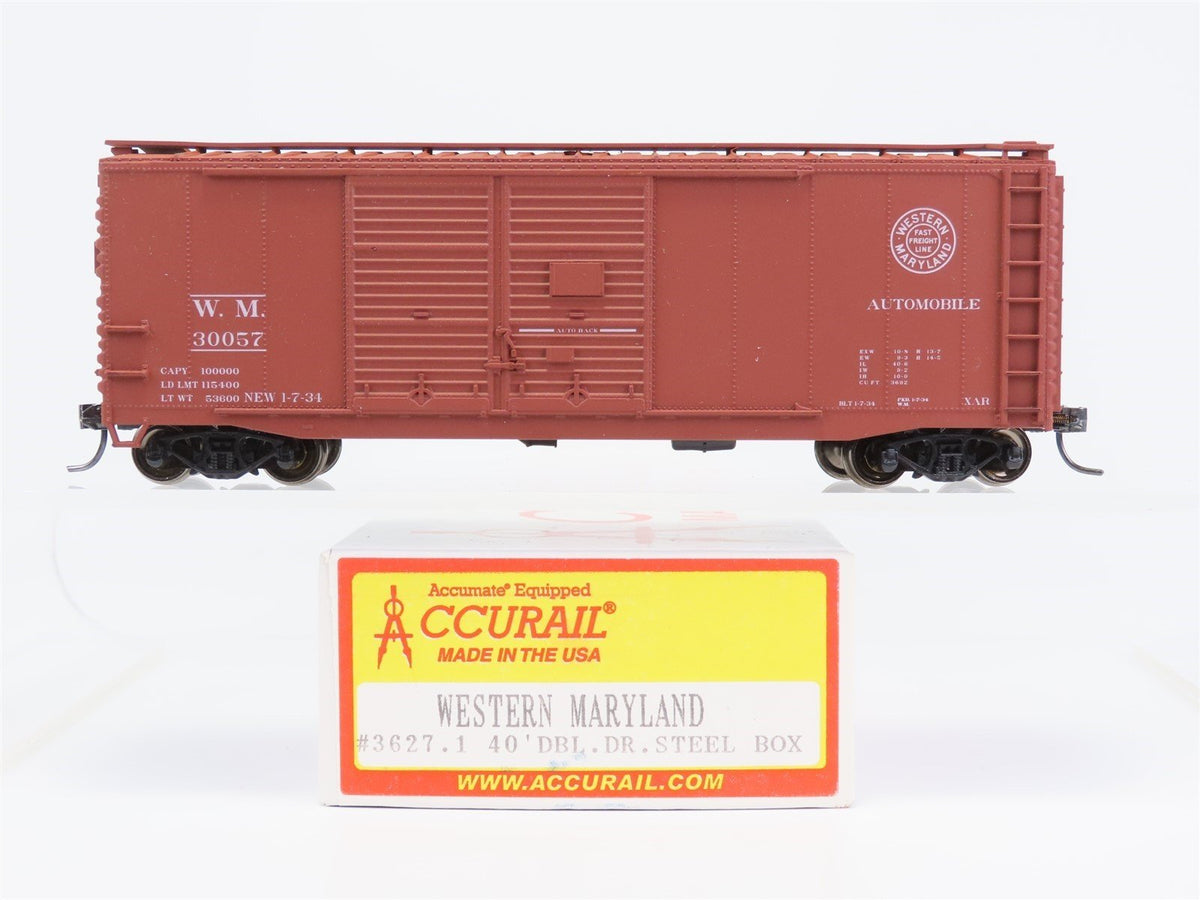 HO Accurail 3627.1 WM Western Maryland 40&#39; Box Car #30057 w/TCS DCC Couplers