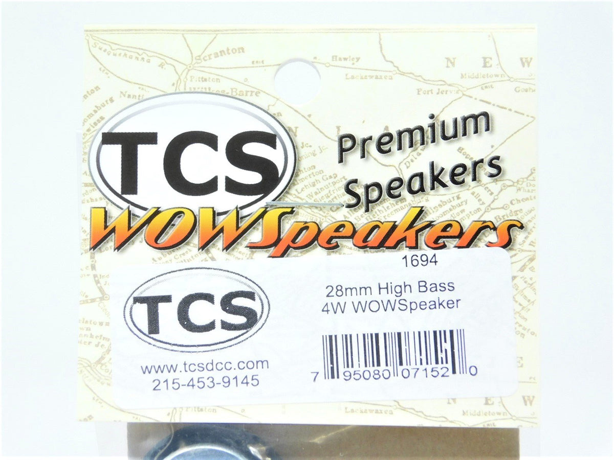 TCS 1694 28mm (1.1&quot;) High Bass Round 4 Watt WOW Speaker - Train Control Systems
