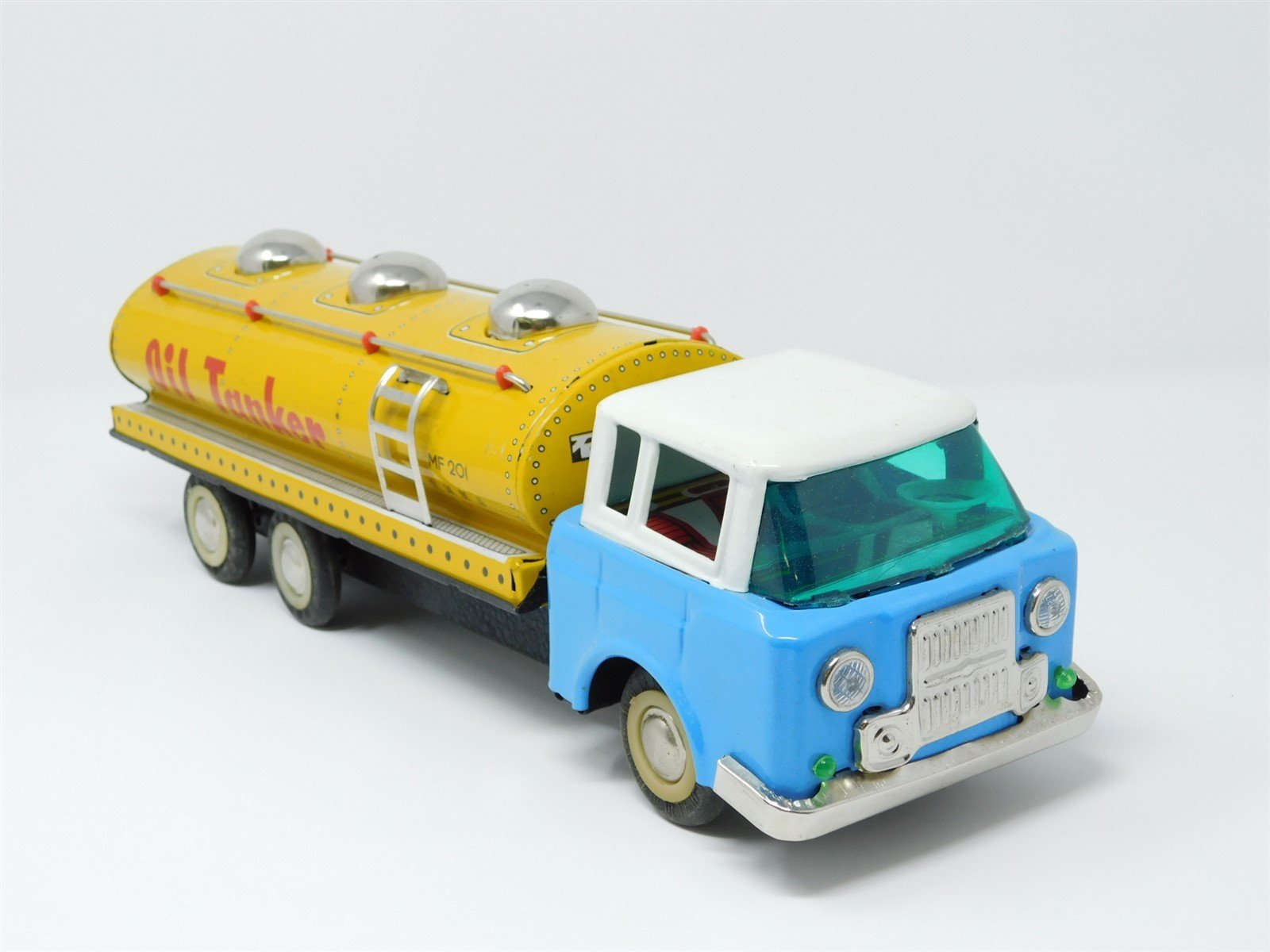 Vintage Camion De Petrol MF-201 Tin Plate Friction Oil Tanker Truck