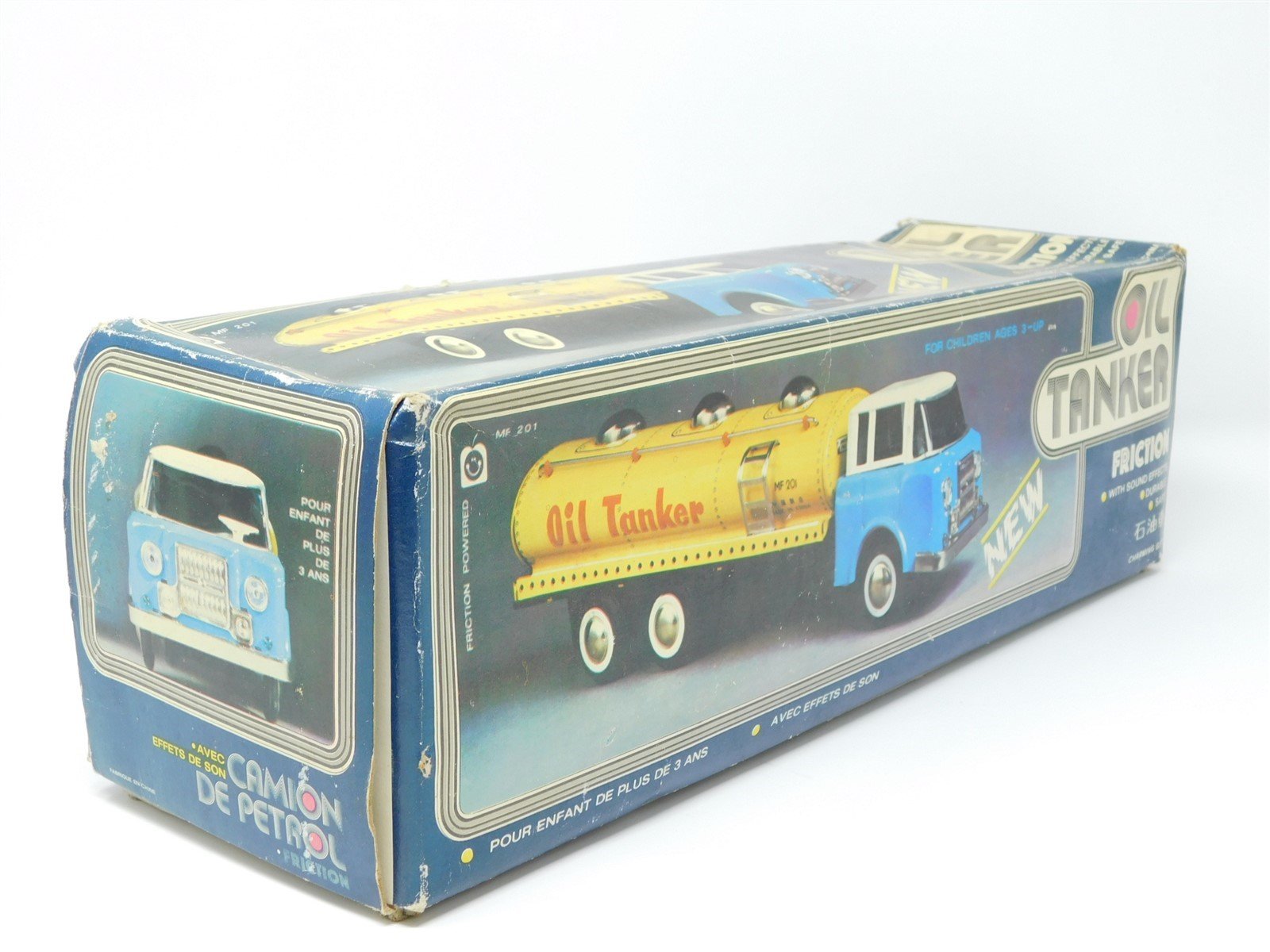 Vintage Camion De Petrol MF-201 Tin Plate Friction Oil Tanker Truck