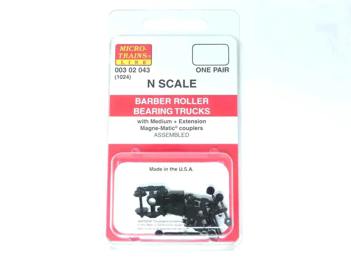 N Scale Micro-Trains MTL 00302043 (1024) Barber Roller Bearing Trucks 1 Pair